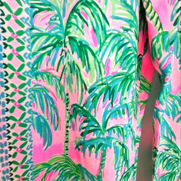 Lilly Pulitzer Bal Harbour Palazzo Pink Blossom Palm Print Pants. NWT SIZE S - Picture 6 of 8